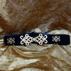 Gold Vintage genuine leather waist chain belt